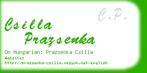 csilla prazsenka business card